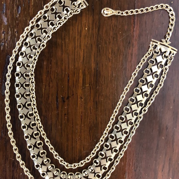 Vintage Cora-Stamped 15”-18”  3 Link Necklace - Picture 2 of 7